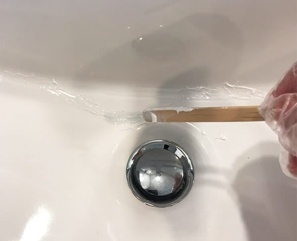 Repairing a deals porcelain sink