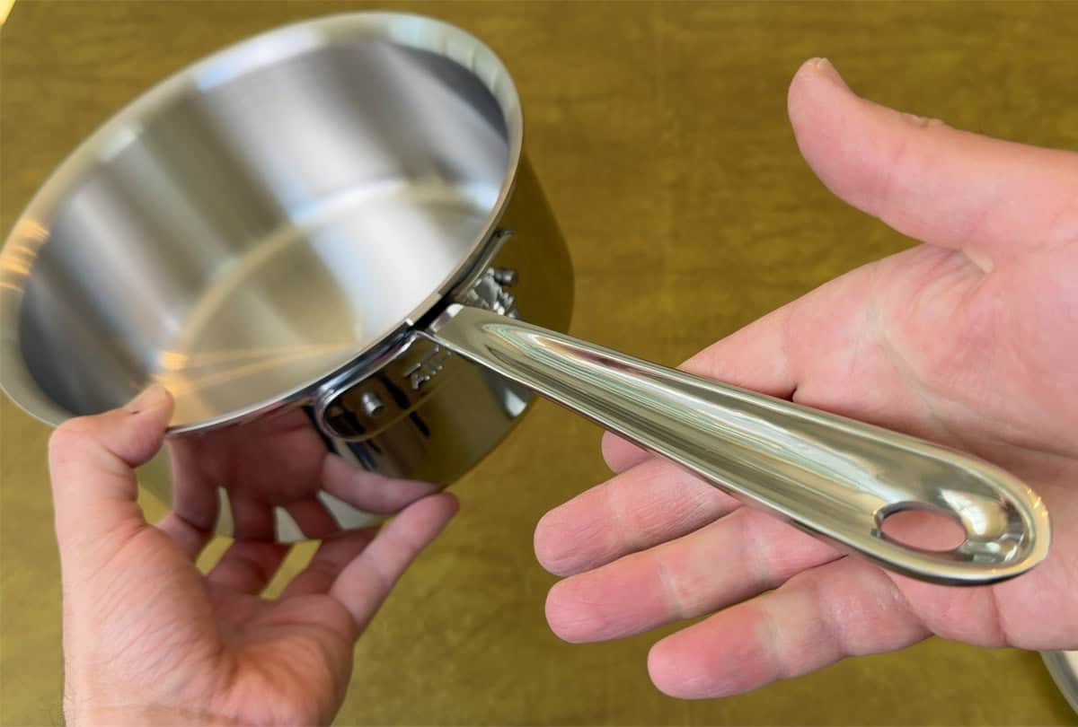 All-Clad D3 saucepan handle