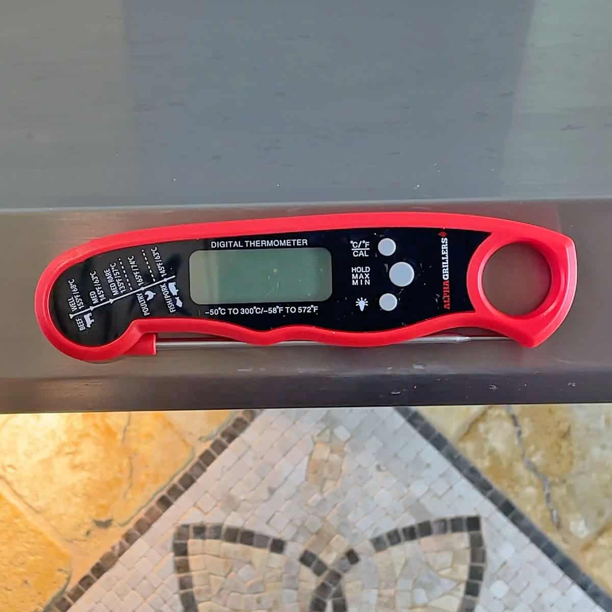 Alpha Grillers instant read thermometer magnet