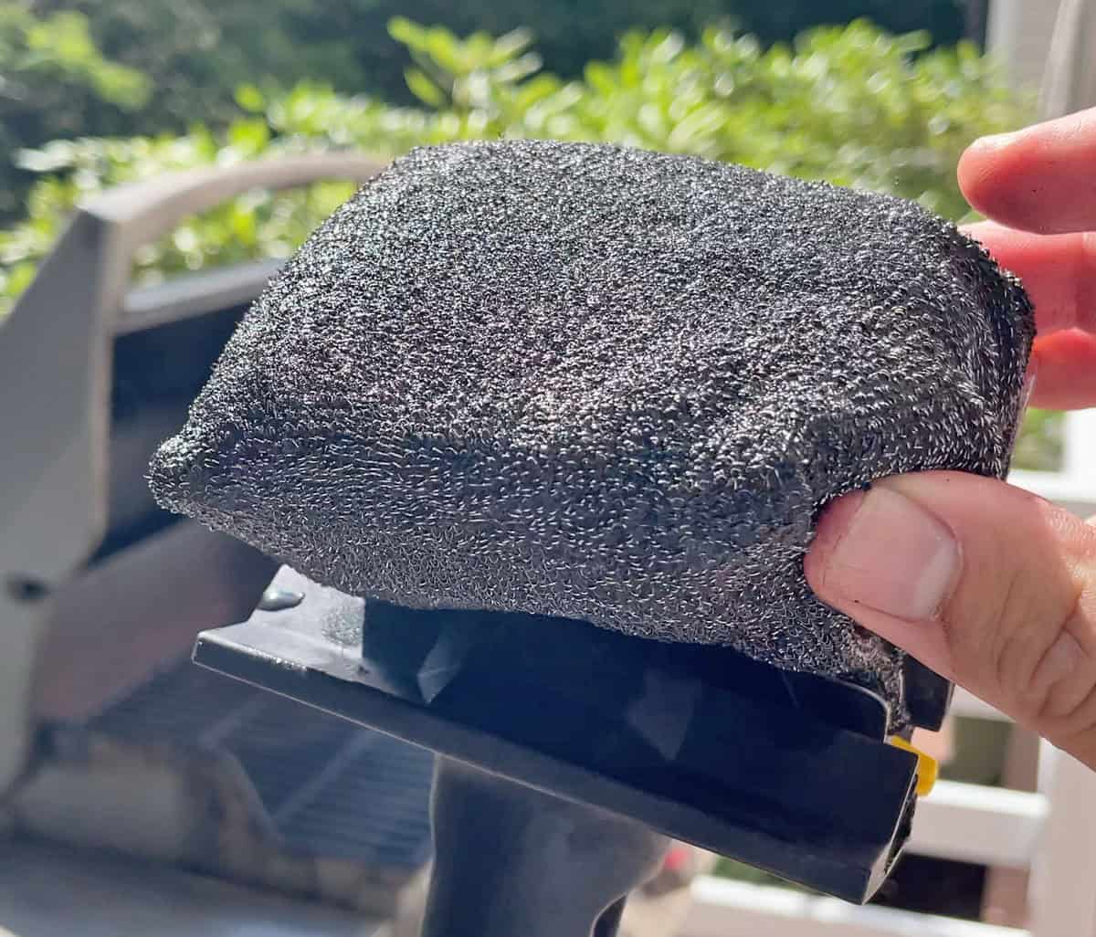BBQ Daddy sponge after 100 aggressive scrubs on a grill