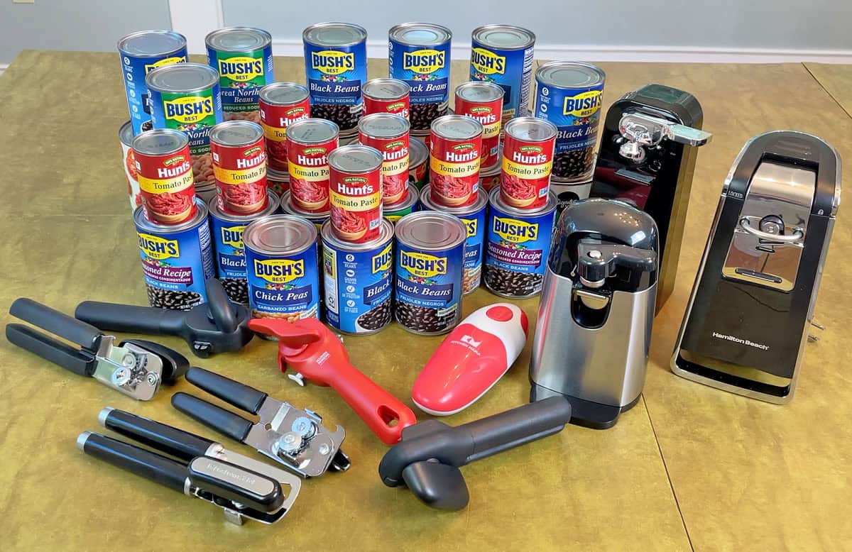 Best can openers in front of cans for testing