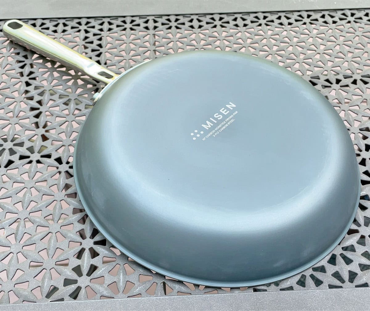 Bottom of Misen Carbon Nonstick pan