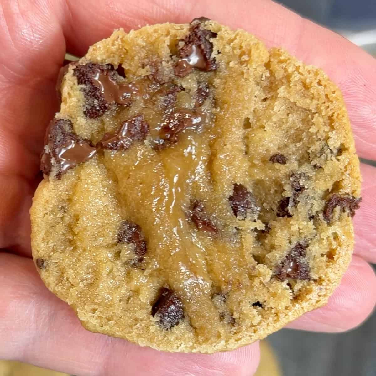 Bottom of cookie cooked in Ninja Crispi Pro