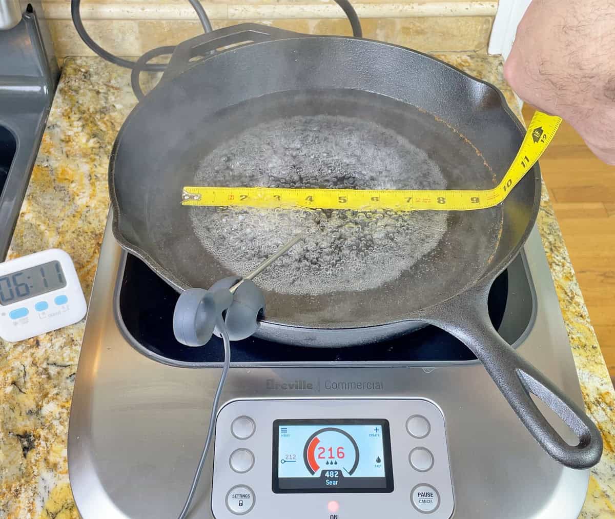Breville Control Freak coil size is approximately 8 inches