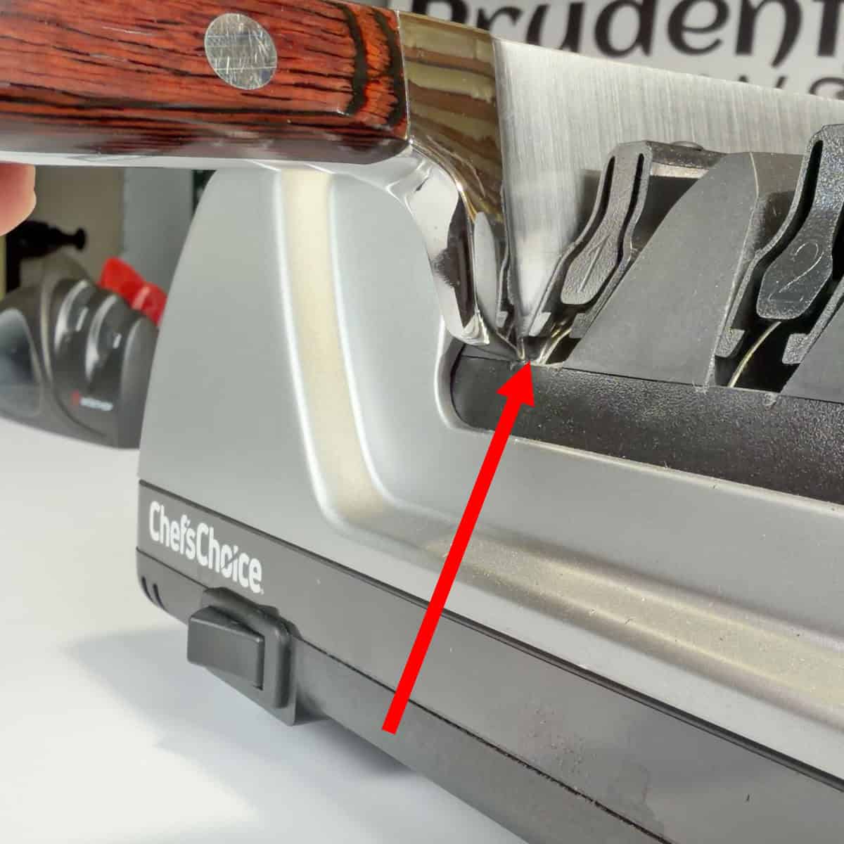 ChefsChoice 15XV knife sharpener unable to sharpen the heel of a knife