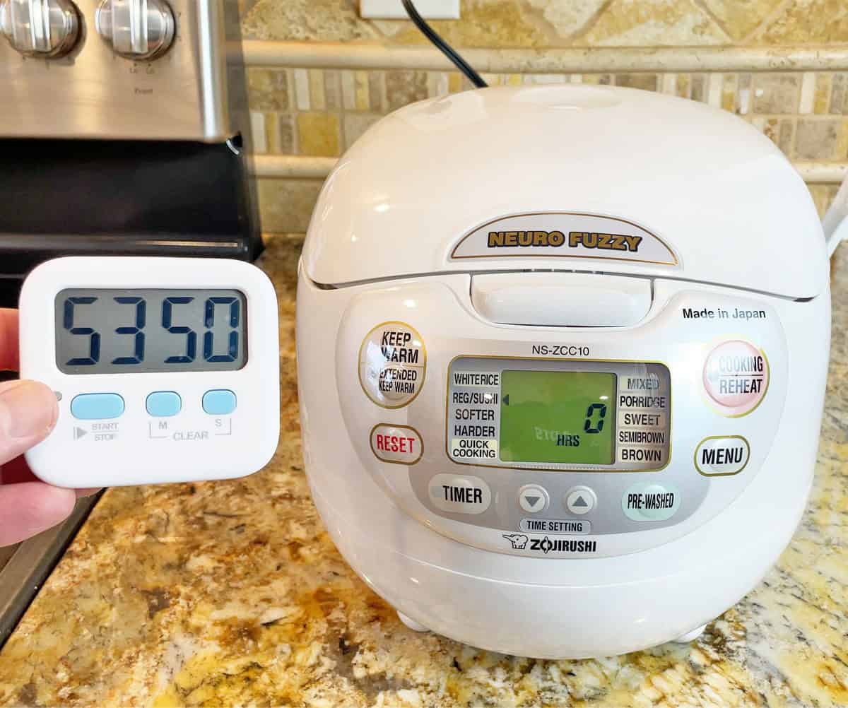 Cook time Zojirushi 3 cups white rice