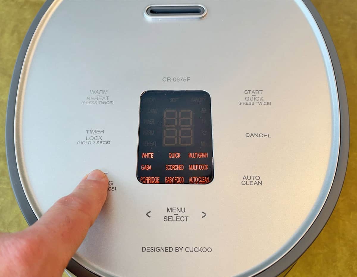 Cuckoo Micom Rice Cooker buttons