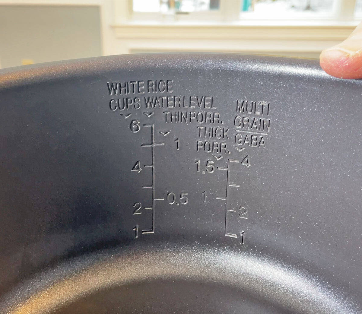 Cuckoo Micom Rice Cooker water level markings