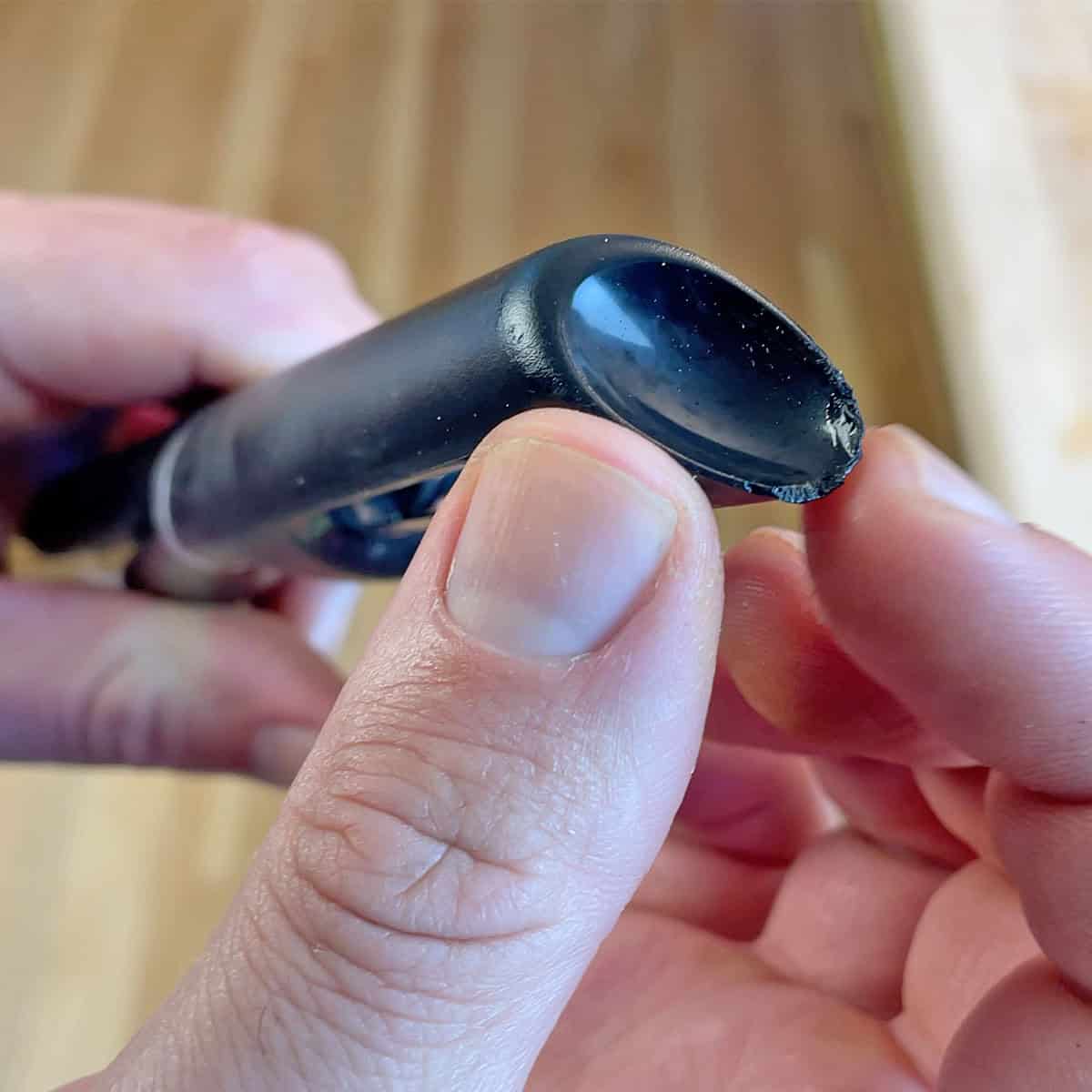 Damage to peeler after drop test