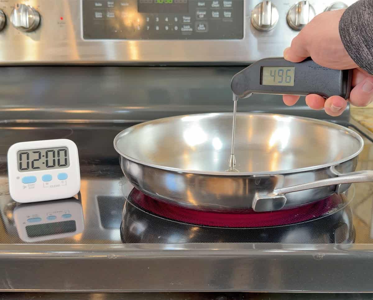 Demeyere Industry heat conduction test results after 2 minutes