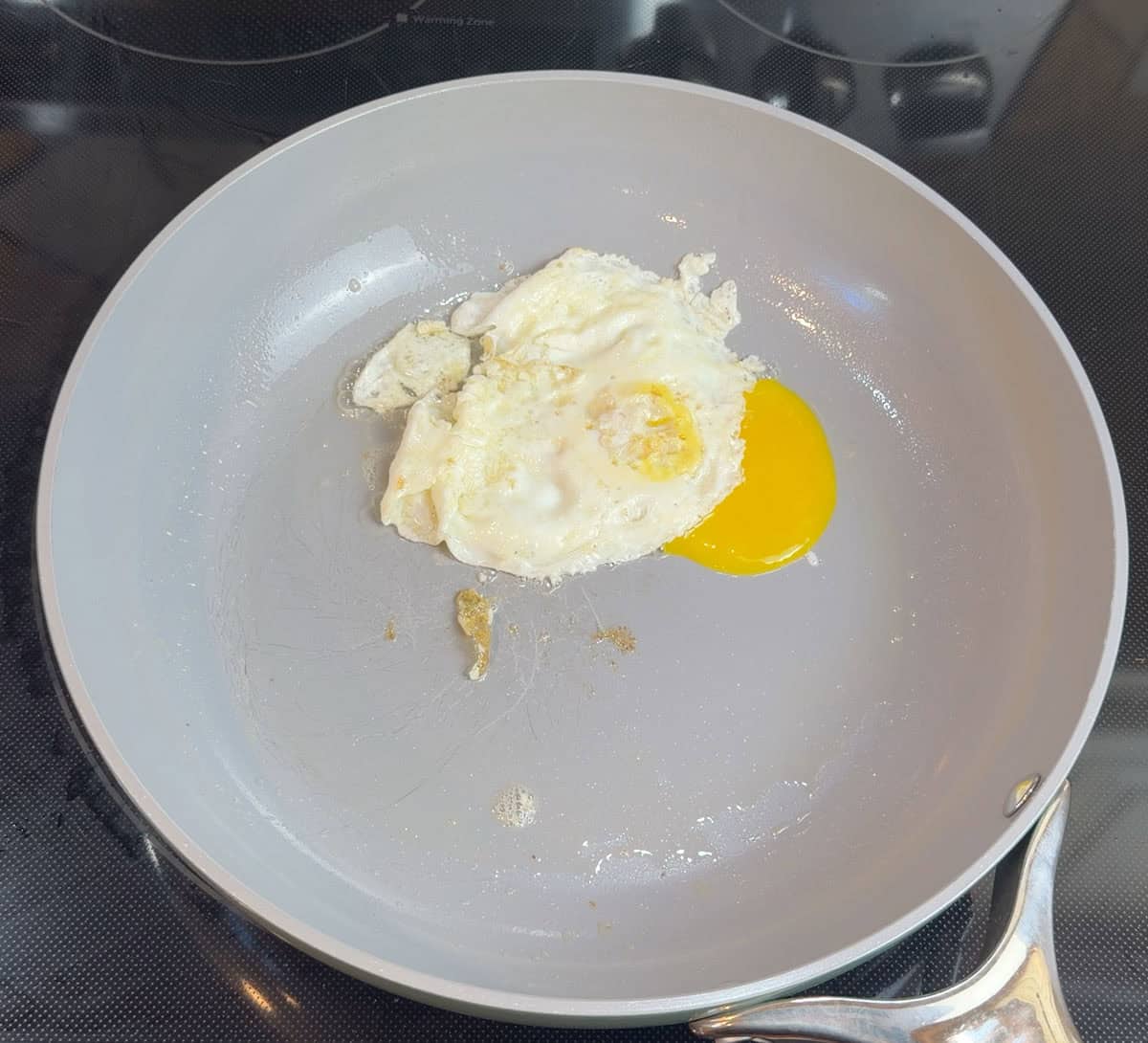 Egg sticking to Caraway after blowtorch test