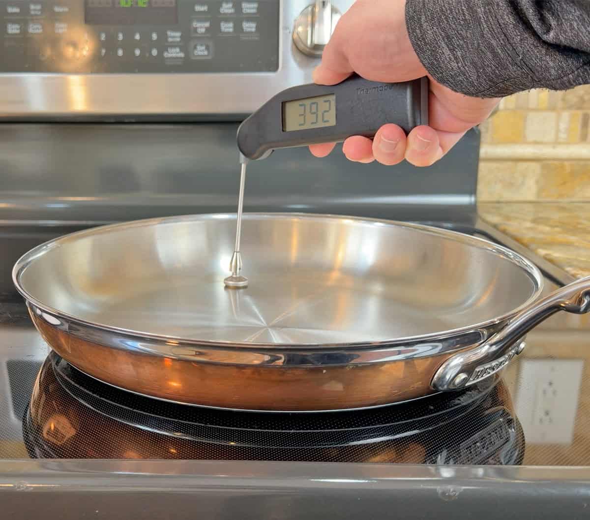 Hestan CopperBond heat conduction results at the edge after 2 minutes