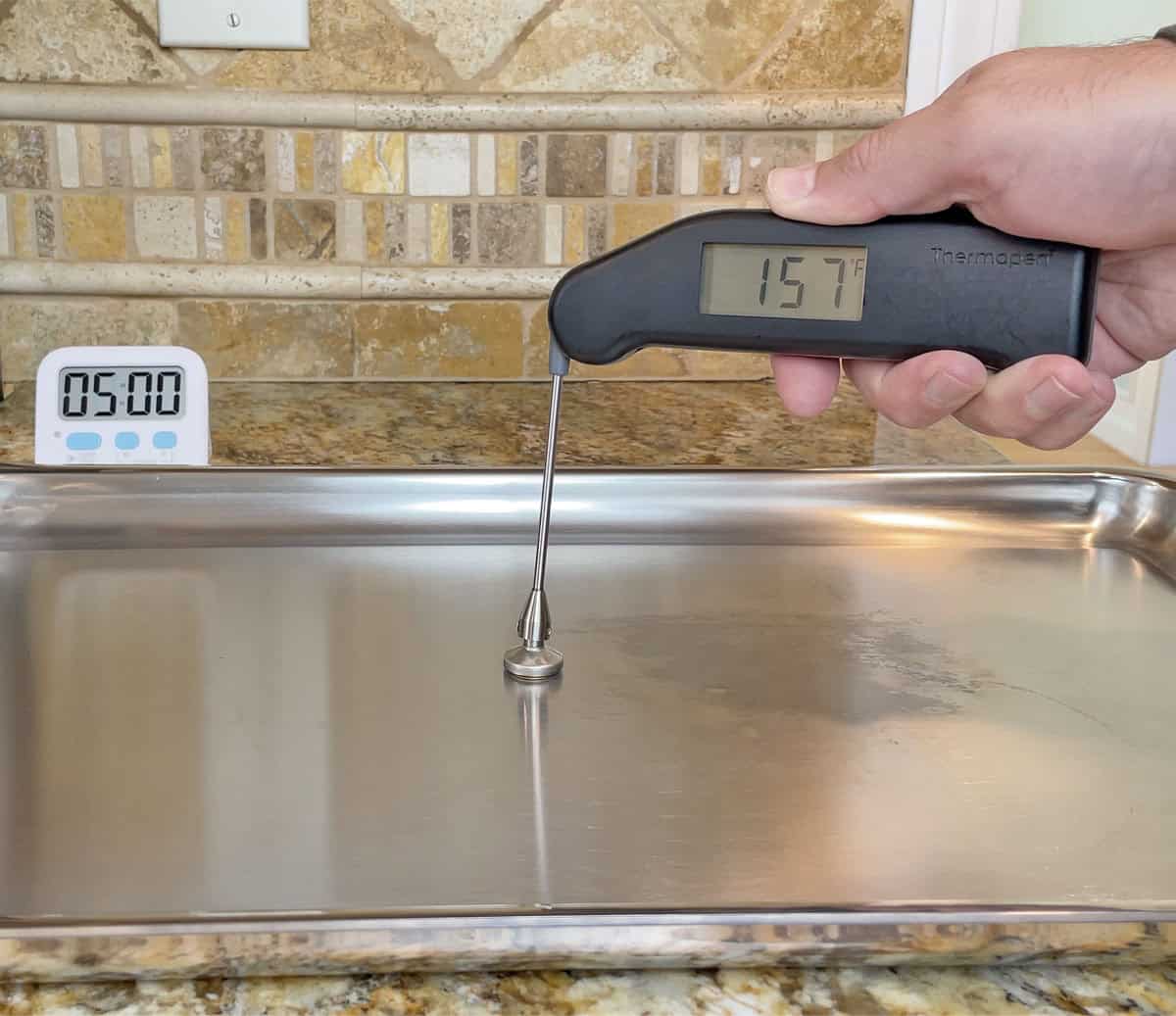 Hestan griddle heat retention results after 5 minutes