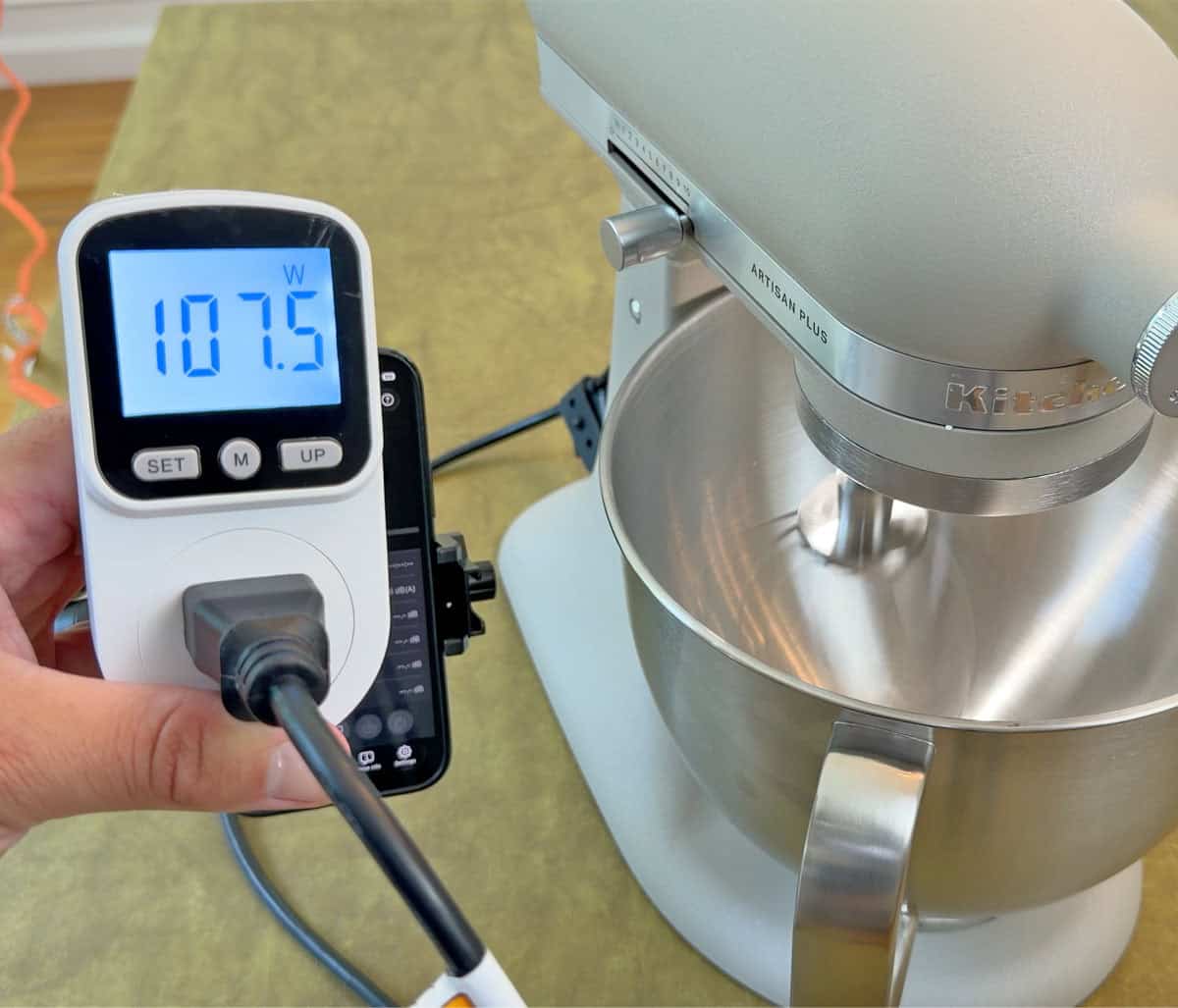 KitchenAid Artisan Plus power draw on high