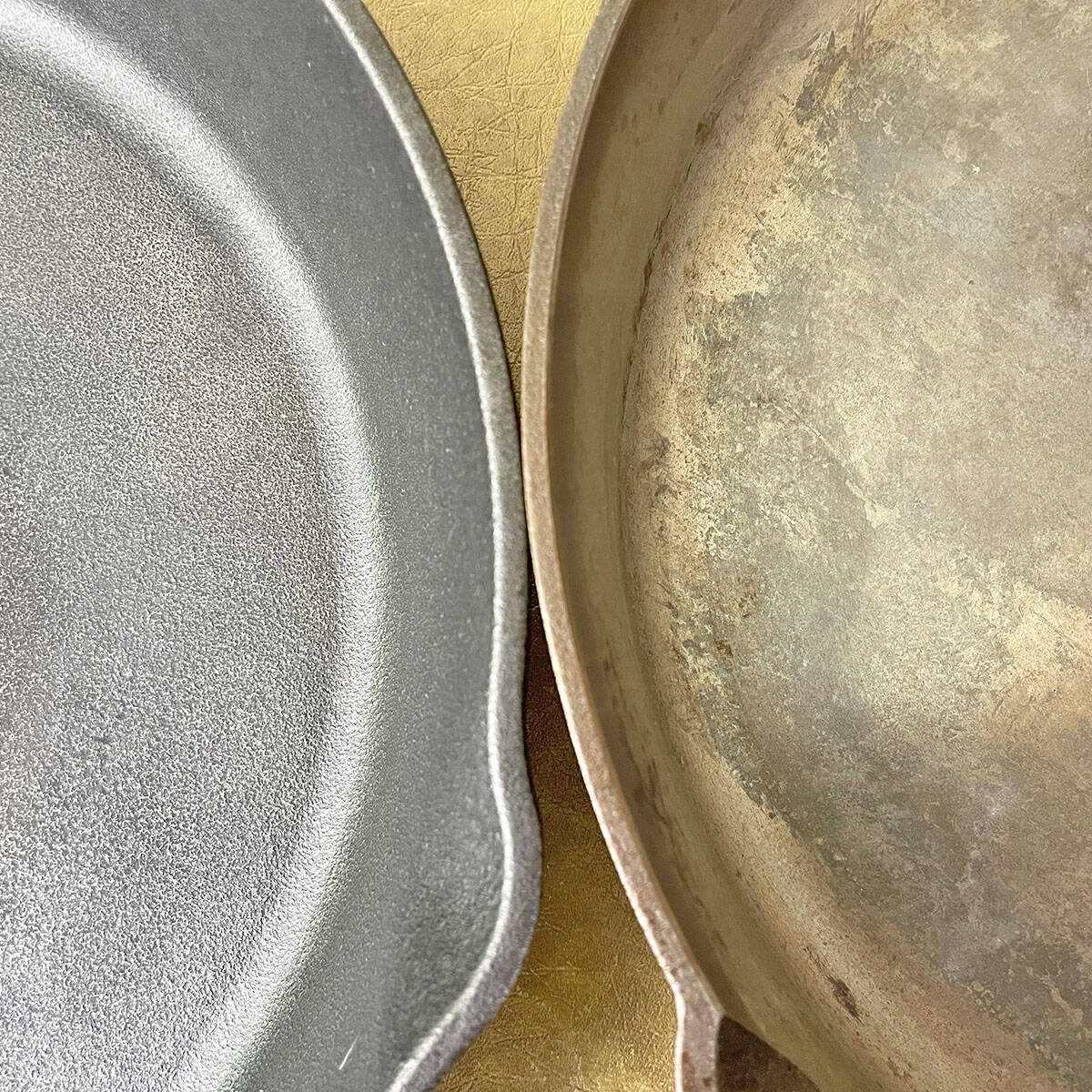 Lodge and Smithey cooking surfaces