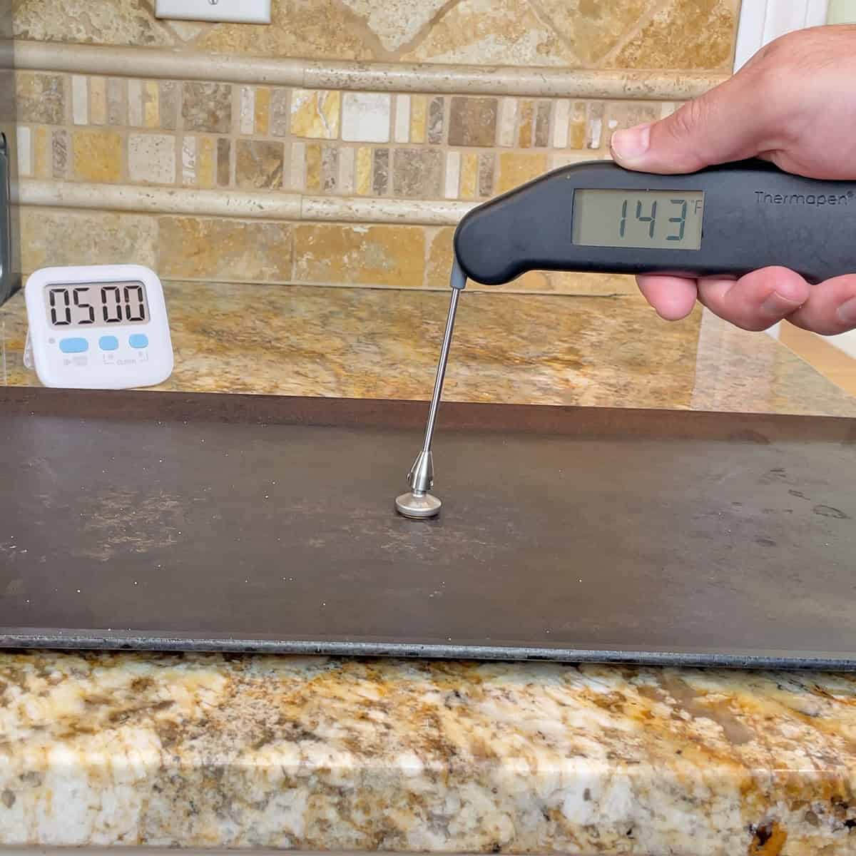 Made In griddle heat retention results after 5 minutes