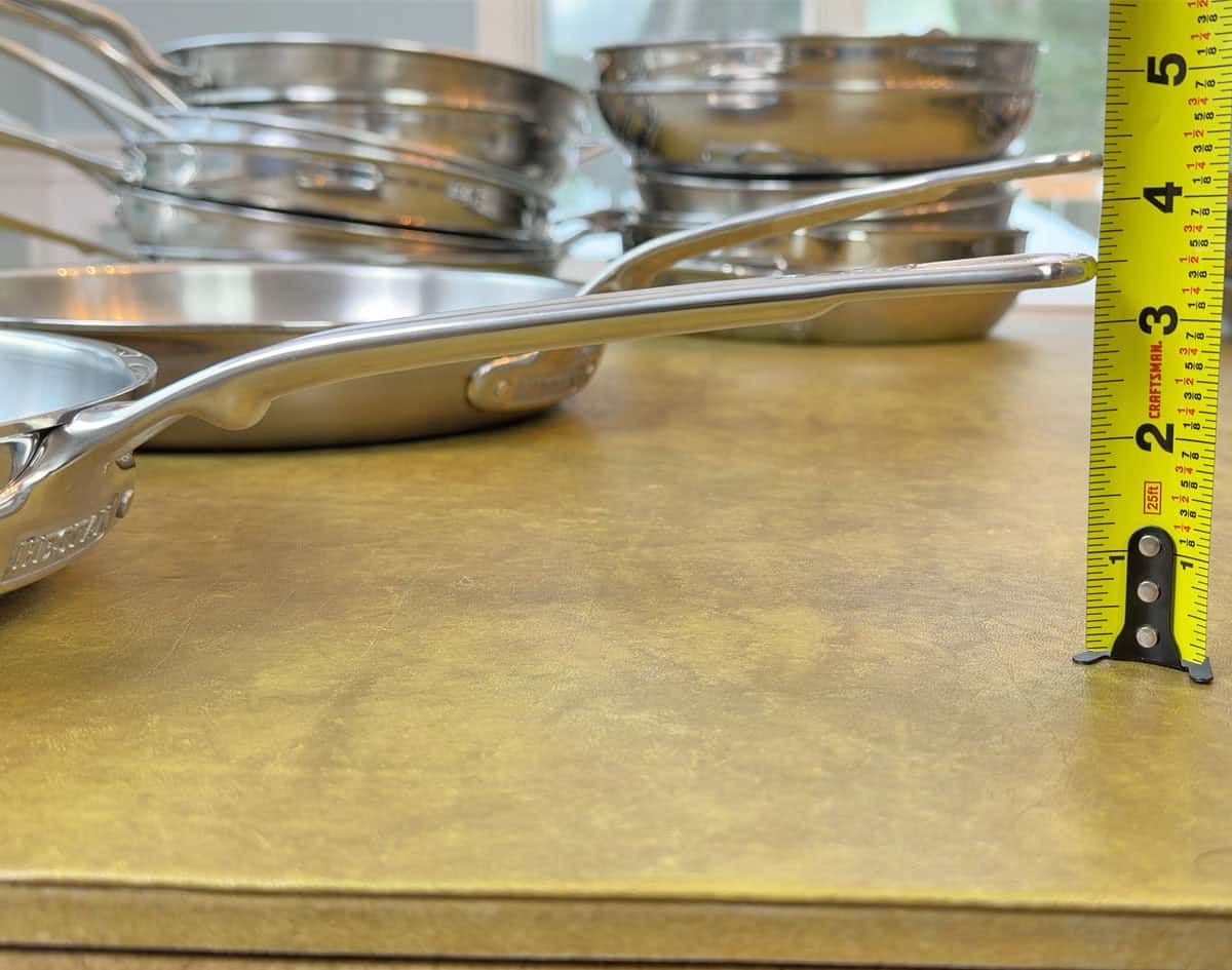 Measuring the angle of Hestan ProBond Luxe and ProBond Forged handles