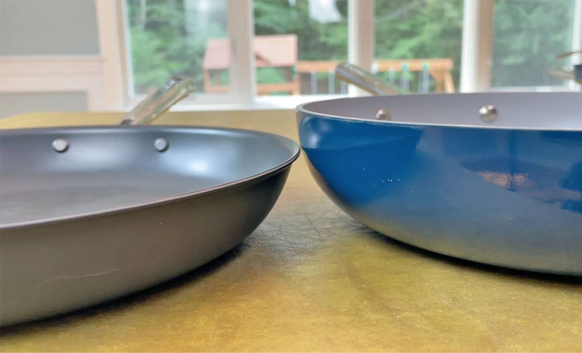 Misen Carbon Nonstick pan and Caraway nonstick pan