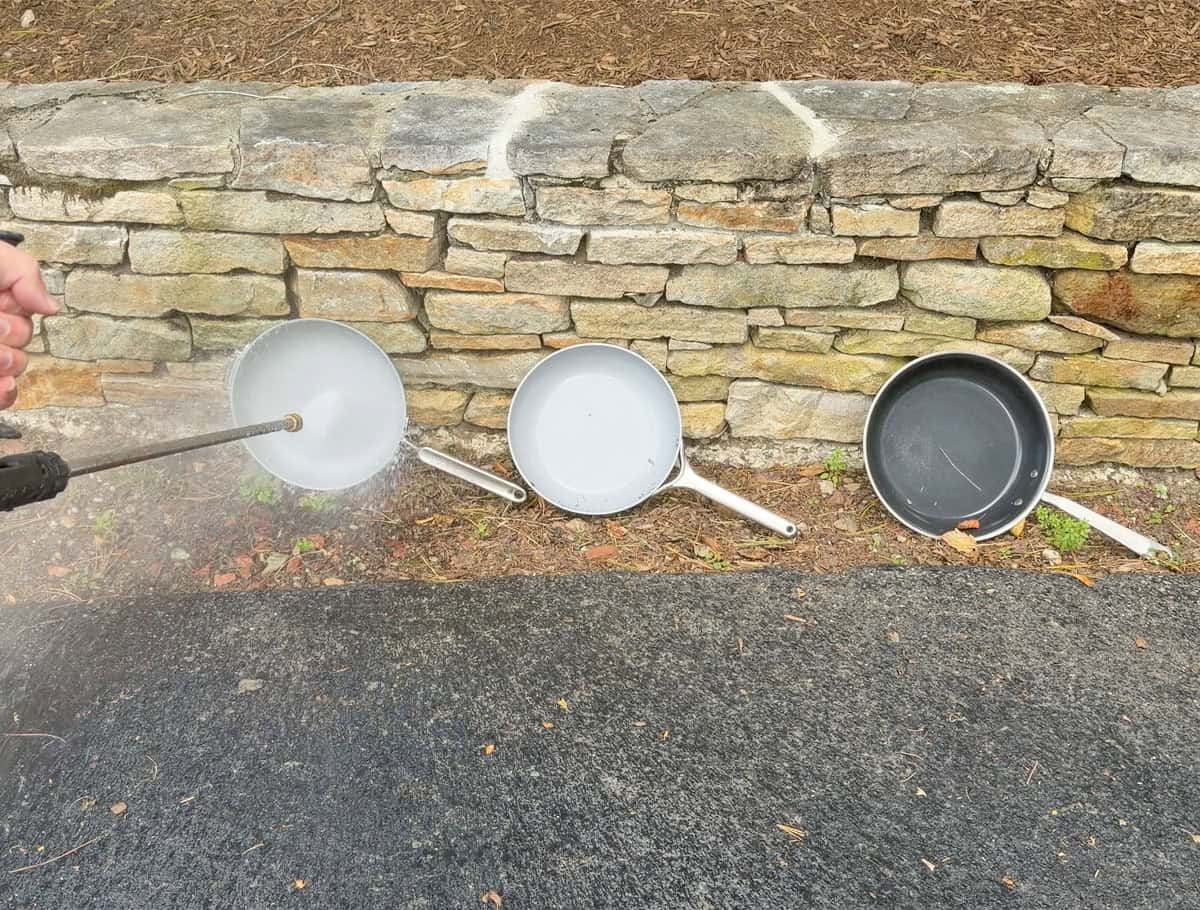 Ninja NeverQuit Caraway and Made In CeramiClad 2.0 pressure washer test