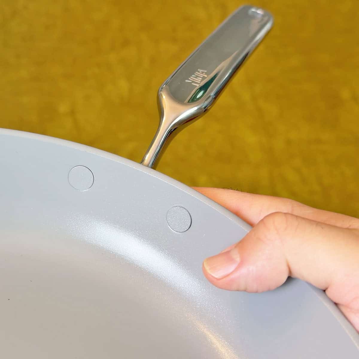 Ninja NeverQuit fry pan flush rivets