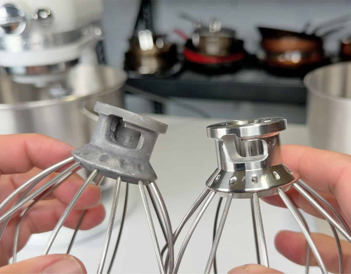 Old KitchenAid Classic whisk and New KitchenAid Artisan whisk