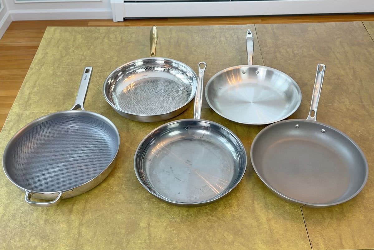 Our Place Titanium Always Pan Pro Taima Hestan NanoBond Heritage Steel Titanium Viking PureGlide Pro