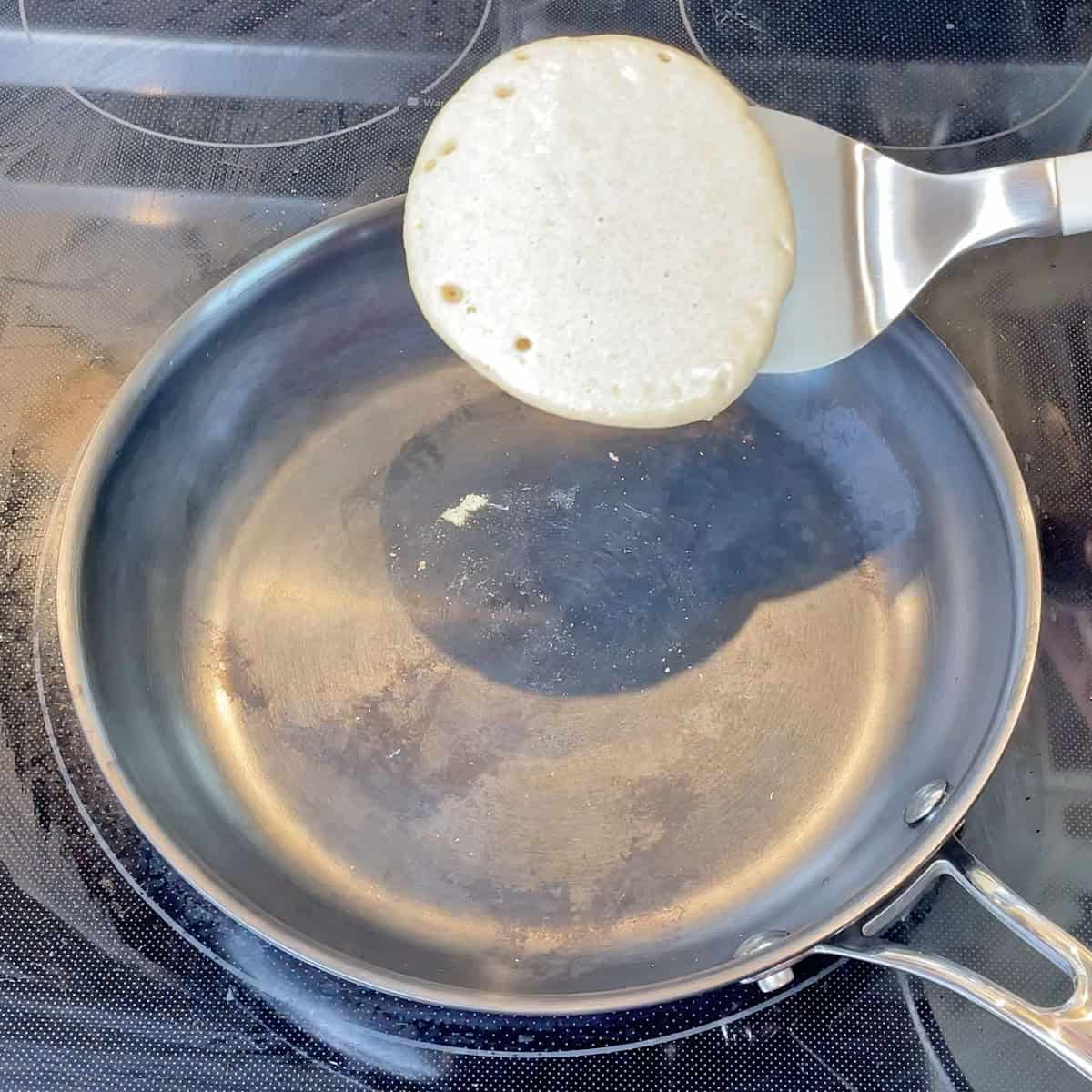 Pancake sticking slightly to Anolon EverLast N2 pan with no butter