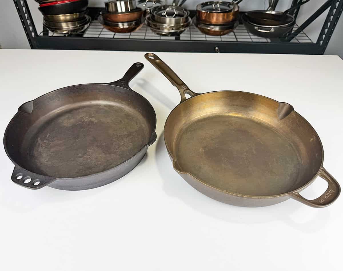 Smithey and Made In cast iron skillets Smithey and Made In cast iron skillets