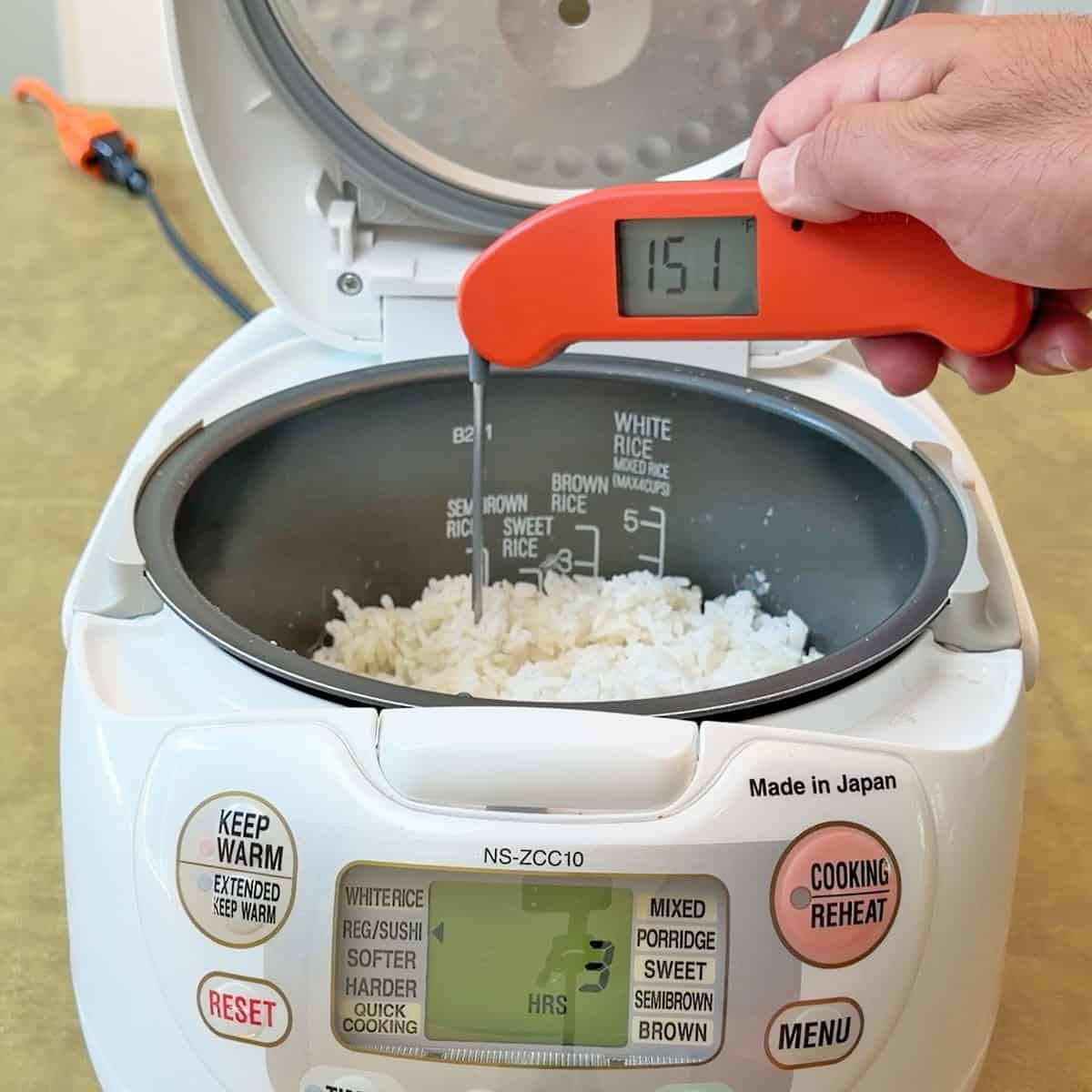 Temperature of rice in Keep Warm Mode of Zojirushi rice cooker