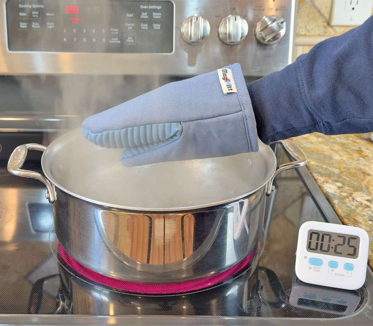 Testing MagMitt steam protection