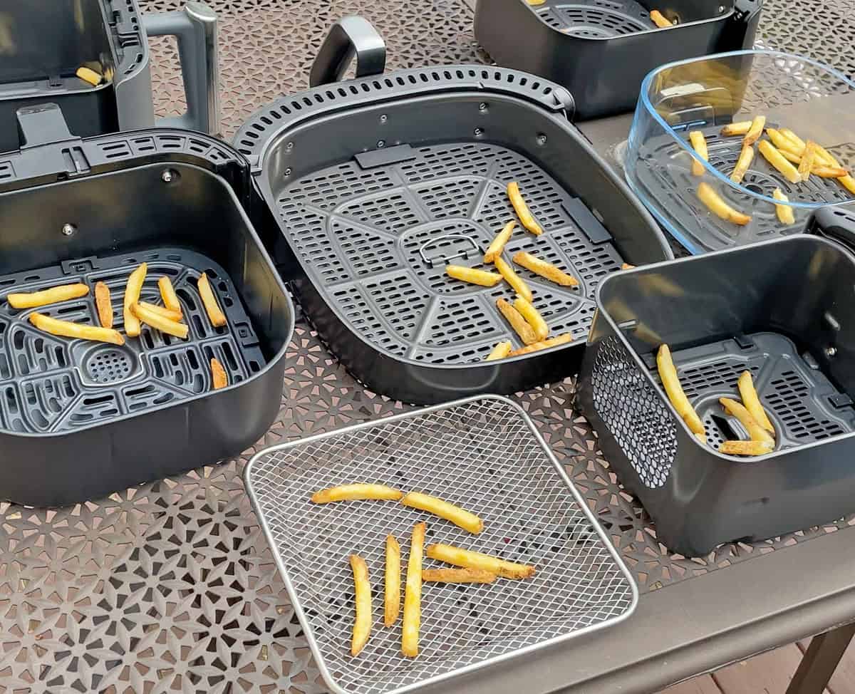 Testing air fryers by cooking fries in each