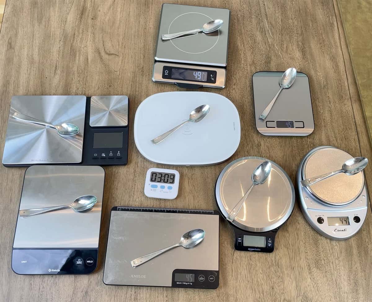 Testing auto shut off on kitchen scales