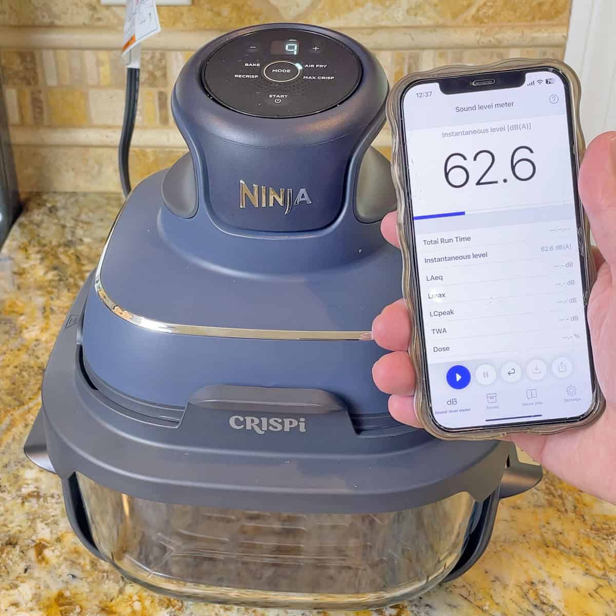 Testing noise level of Ninja Crispi air fryer