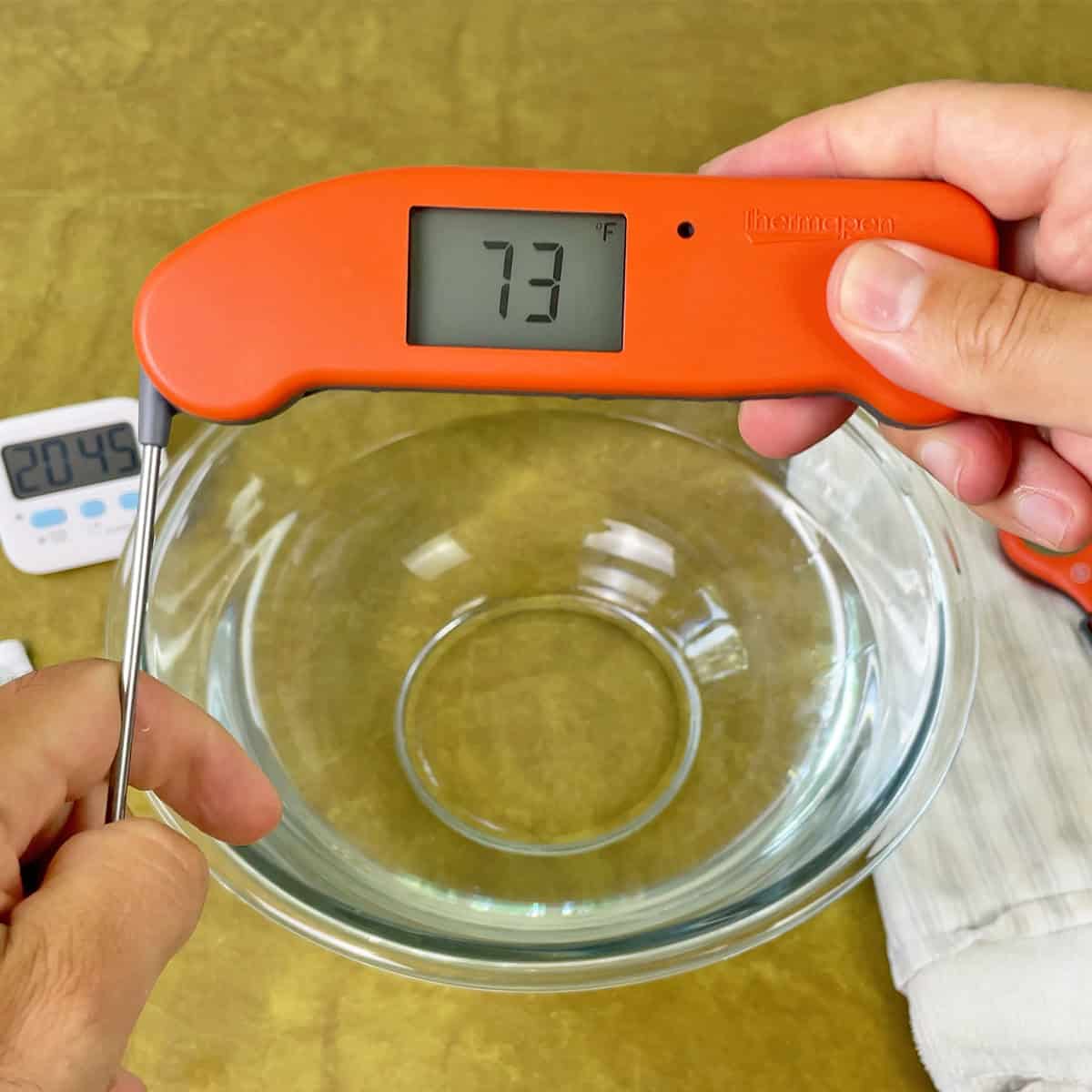 ThermoWorks Thermapen ONE instant read thermometer working after being submerged in water for 20 minutes