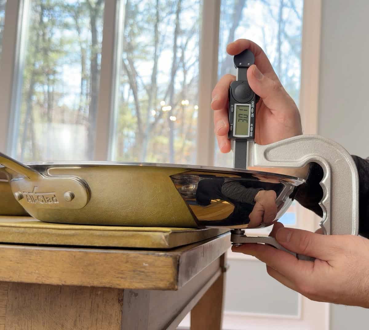 Thickness of All-Clad D3 Frying Pan