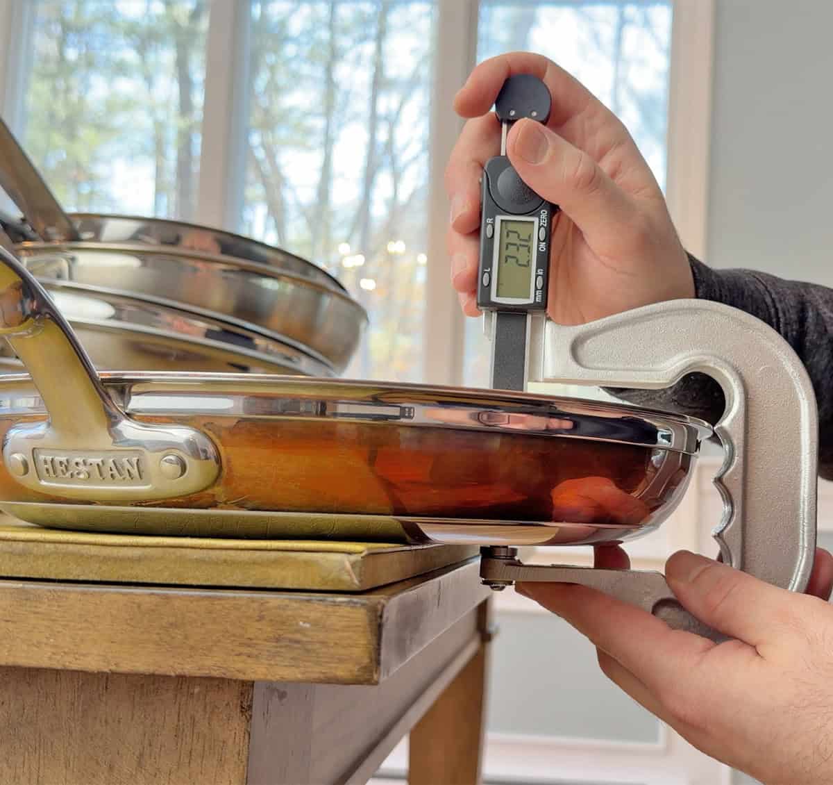 Thickness of Hestan CopperBond Frying Pan