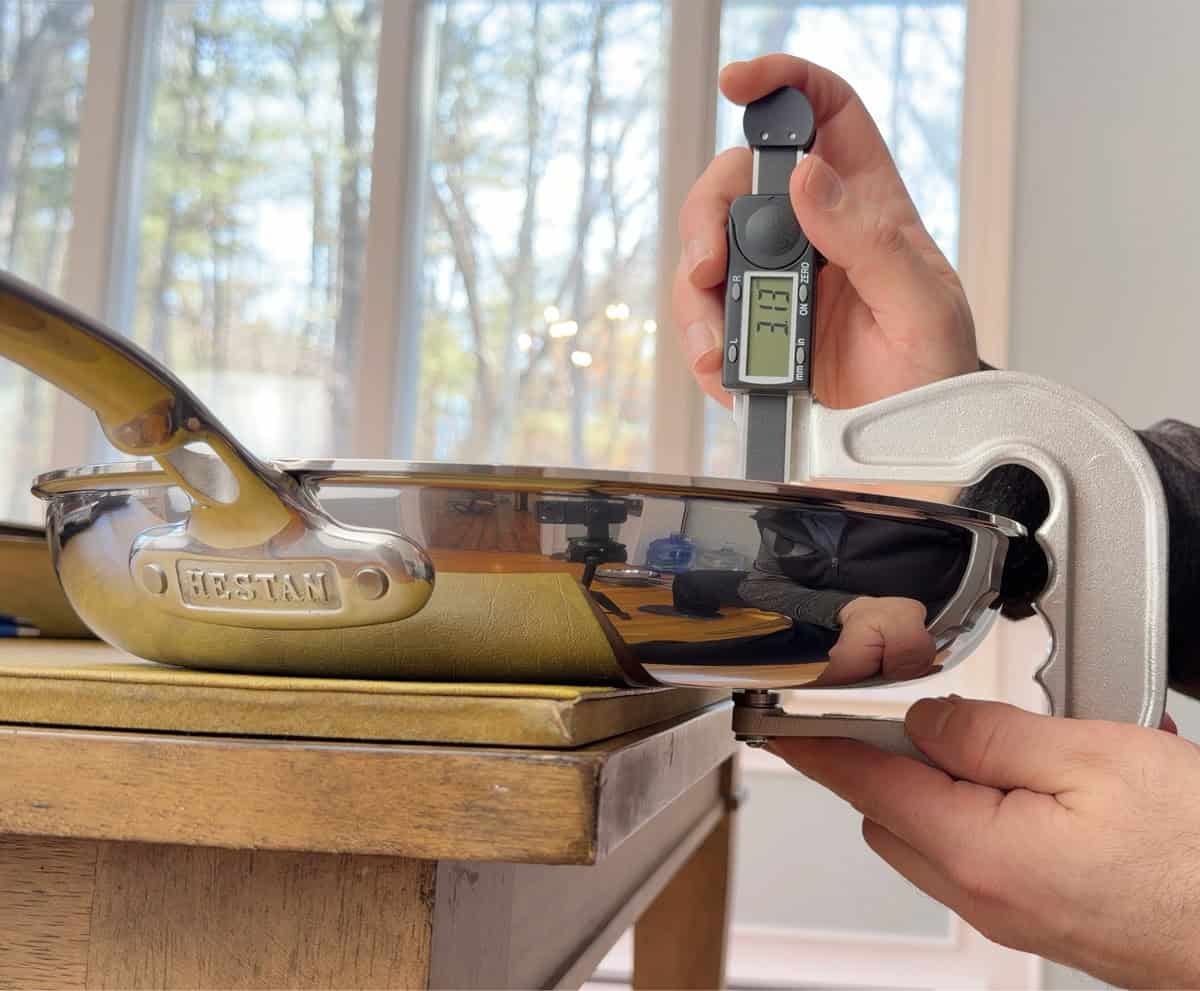 Thickness of Hestan ProBond Luxe Frying Pan
