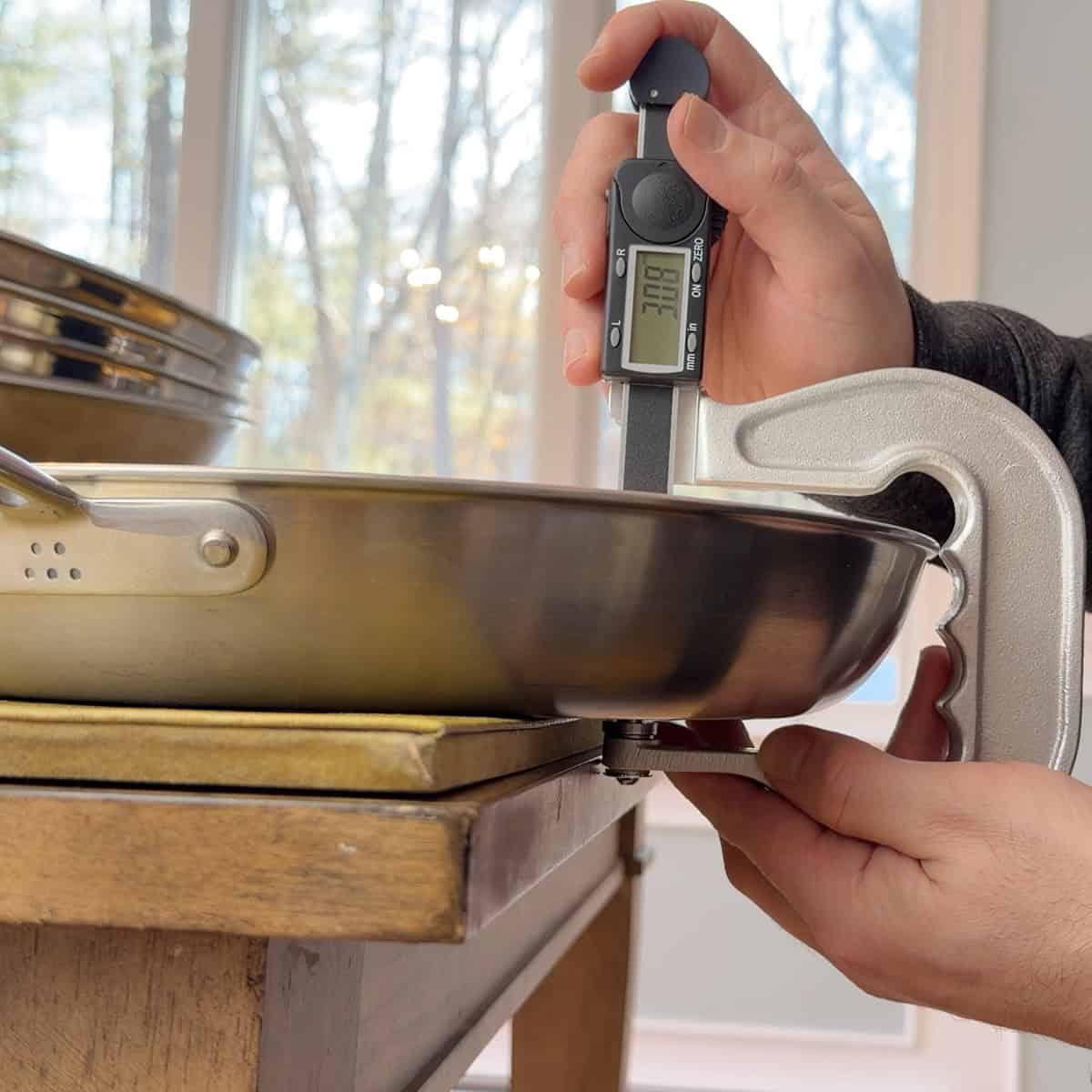 Thickness of Misen Stainless Steel Frying Pan