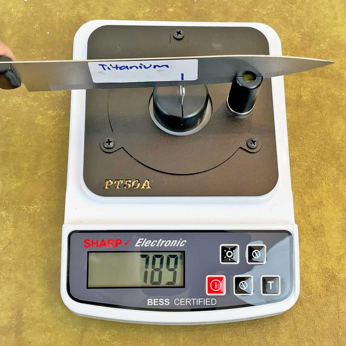 Titanium cutting board knife dulling test results