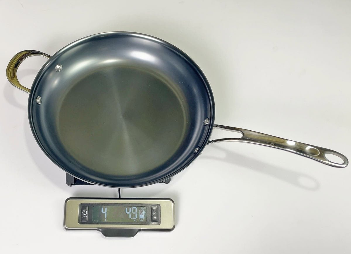 Weighing Anolon EverLast N2 12 inch pan