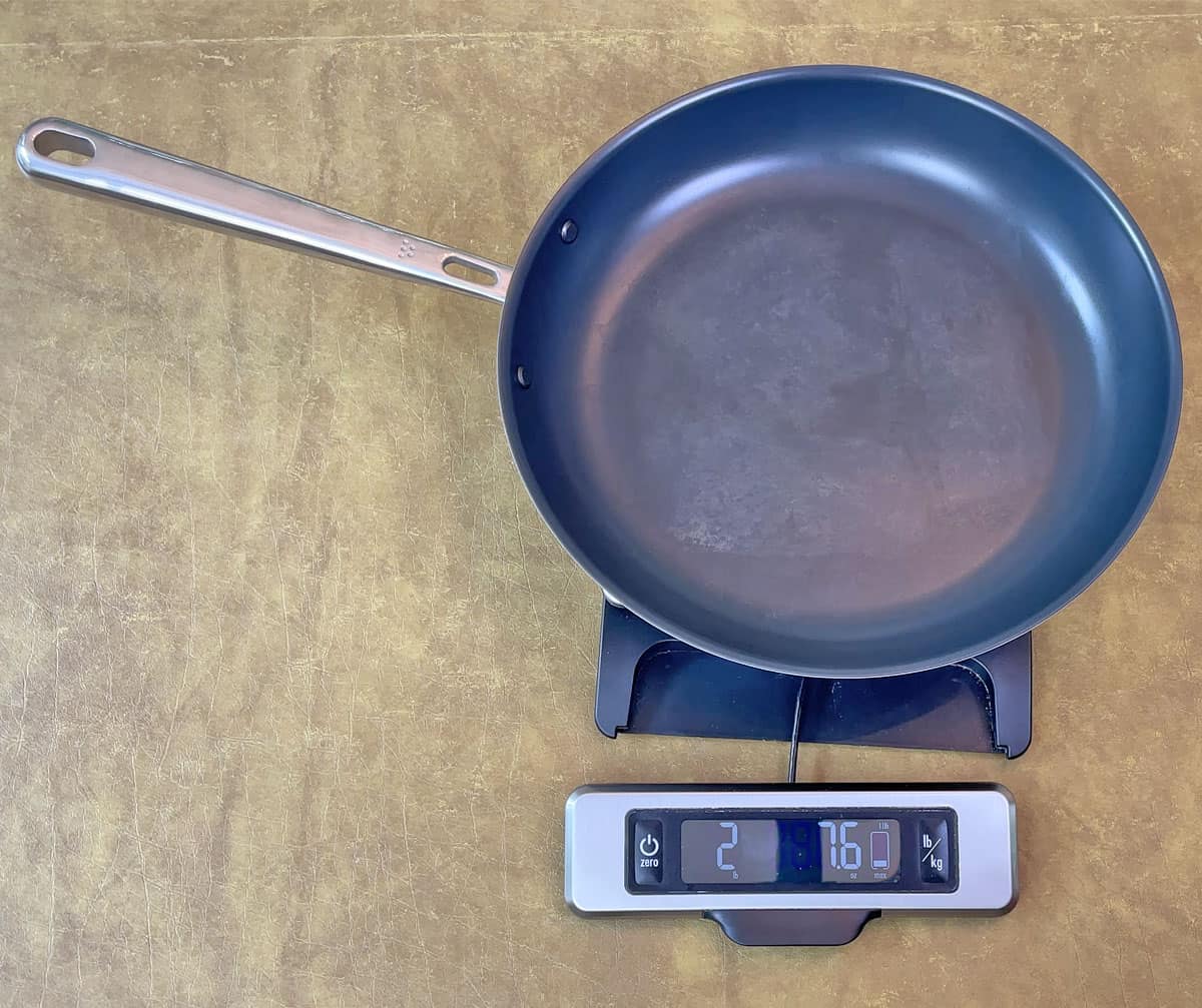 Weighing the 10 inch Misen Carbon Nonstick pan