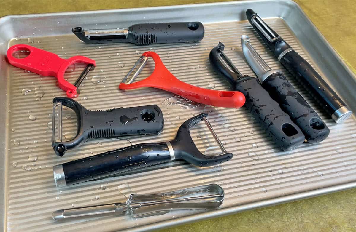 Wetting all nine peelers to check for rust