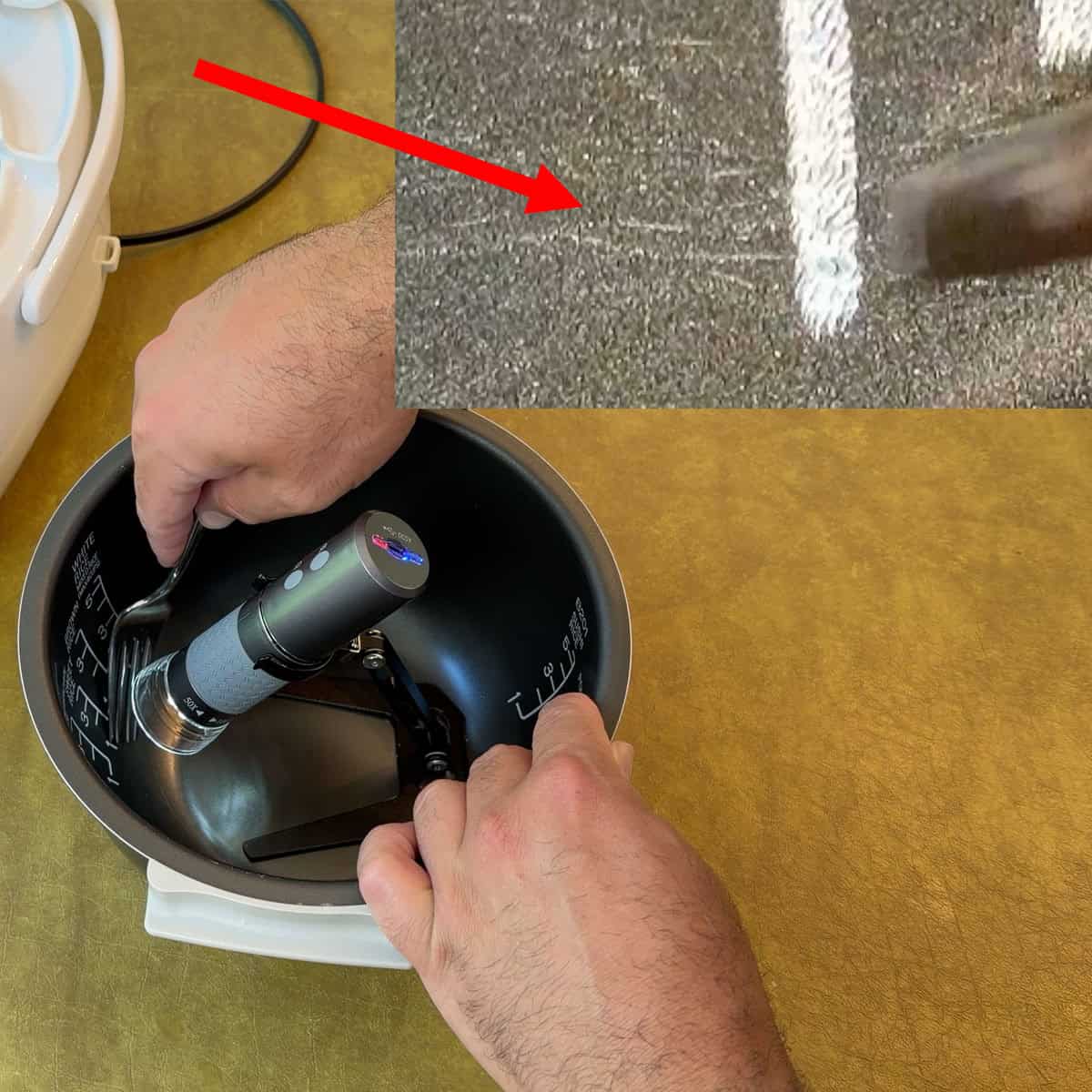 Zojirushi PTFE nonstick coating scratched with metal fork