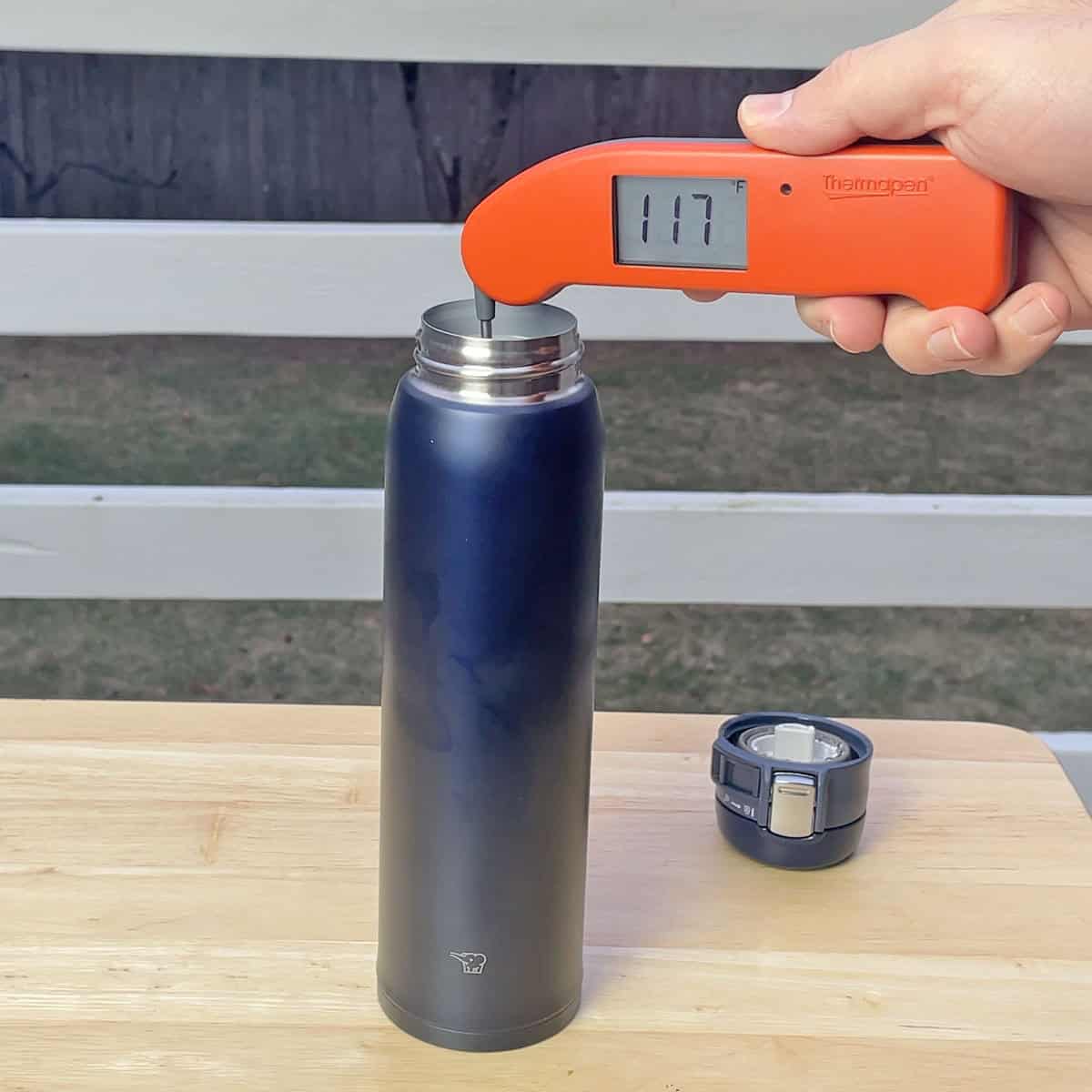 Zojirushi hot water test results outdoors after 15 hours