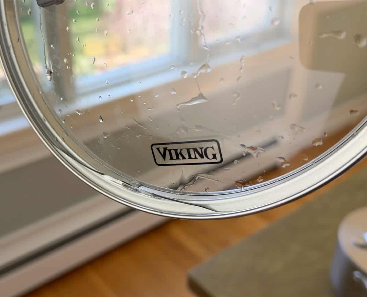 water trapped in Viking glass lid